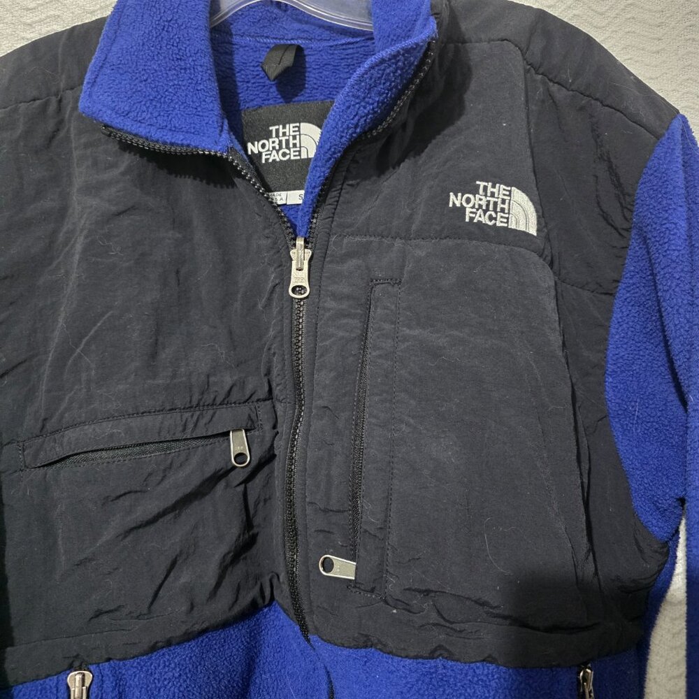 Vtg The North Face Denali Black Navy Fleece Zip Men/UnisexJacket Made in USA S - Picture 4 of 10
